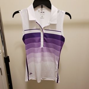 adidas Golf Pure Motion Sleeveless Polo, Purple